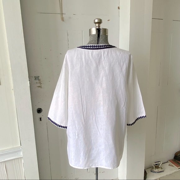 ❤️HP❤️ Simply NYC Linen Embroidered Soutache BoHo Tunic Top - Picture 6 of 15